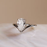 2.0 CT Pear⁠ Lab Grown Diamond solitaire Style Engagement Ring