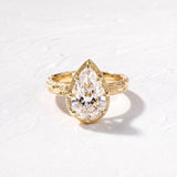 3 CT Vintage Pear Lab Grown Diamond Engagement Ring