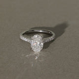 1.01 CT Oval Lab Grown Diamond Pave Style Engagement Ring
