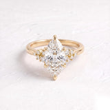 2.5 CT Cluster Marquise Lab Grown Diamond Engagement Ring