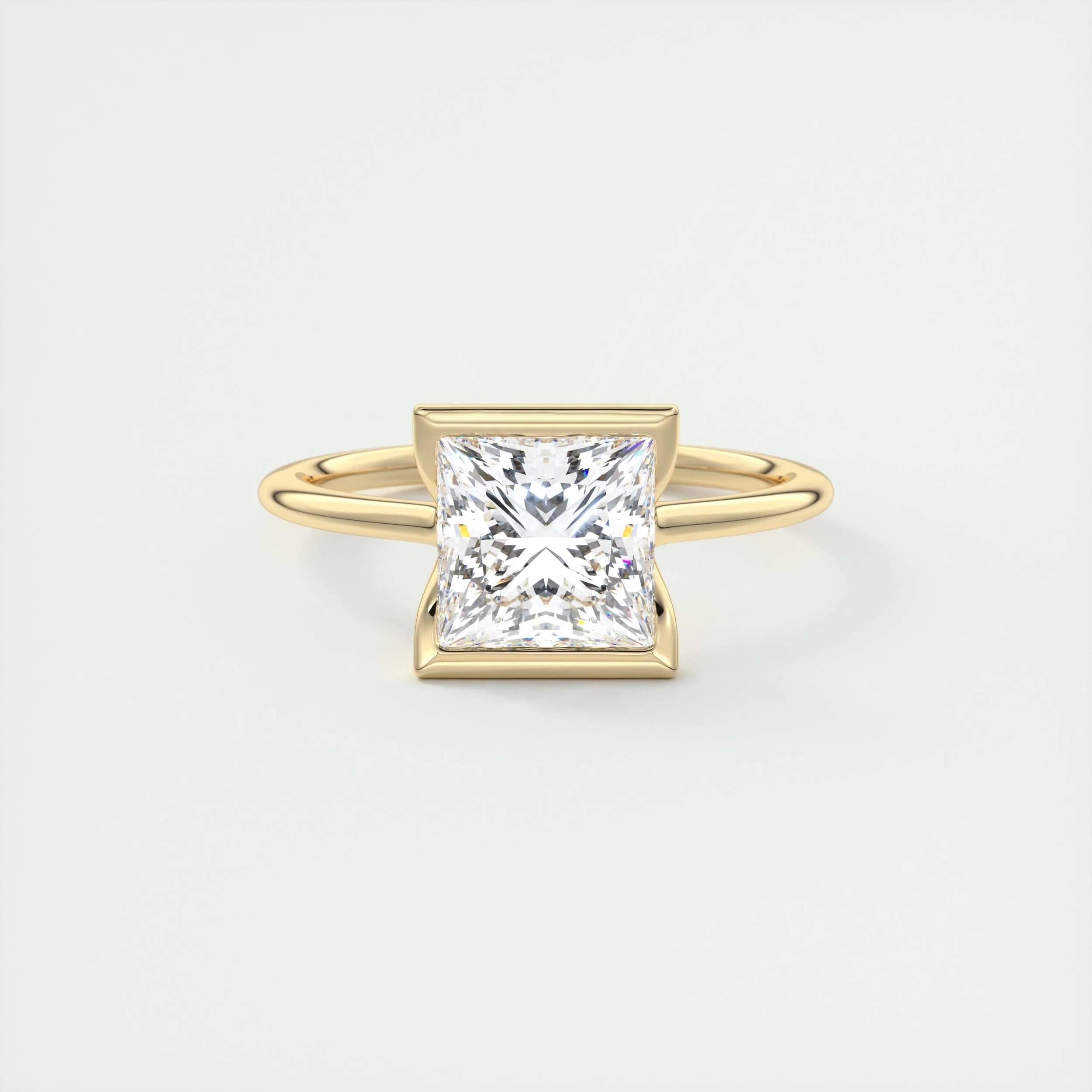 2 CT Princess Solitaire CVD F/VS1 Diamond Engagement Ring 8