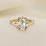 1.83 CT Oval  Lab Grown Diamond Pave Style Engagement Ring