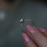 Round Cut Pave Lab Grown Diamond Engagement Ring