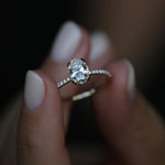 Oval Cut Pave Lab Grown Diamond Engagement Ring