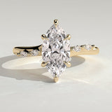 2 CT Marquise Pave Lab Grown Diamond Engagement Ring