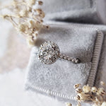 Round Halo & Pave Lab Grown Diamond Engagement Ring