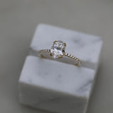 Oval Cut Pave Lab Grown Diamond Engagement Ring