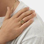 Signet Men's Wedding Band in Solid Gold 1