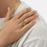 Signet Men's Wedding Band in Solid Gold 1