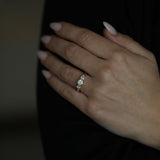 0.50 CT Round Three Stones Lab Grown Diamond Engagement Ring