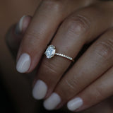 Oval Cut Pave Lab Grown Diamond Engagement Ring