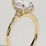 2 CT Marquise Pave Lab Grown Diamond Engagement Ring
