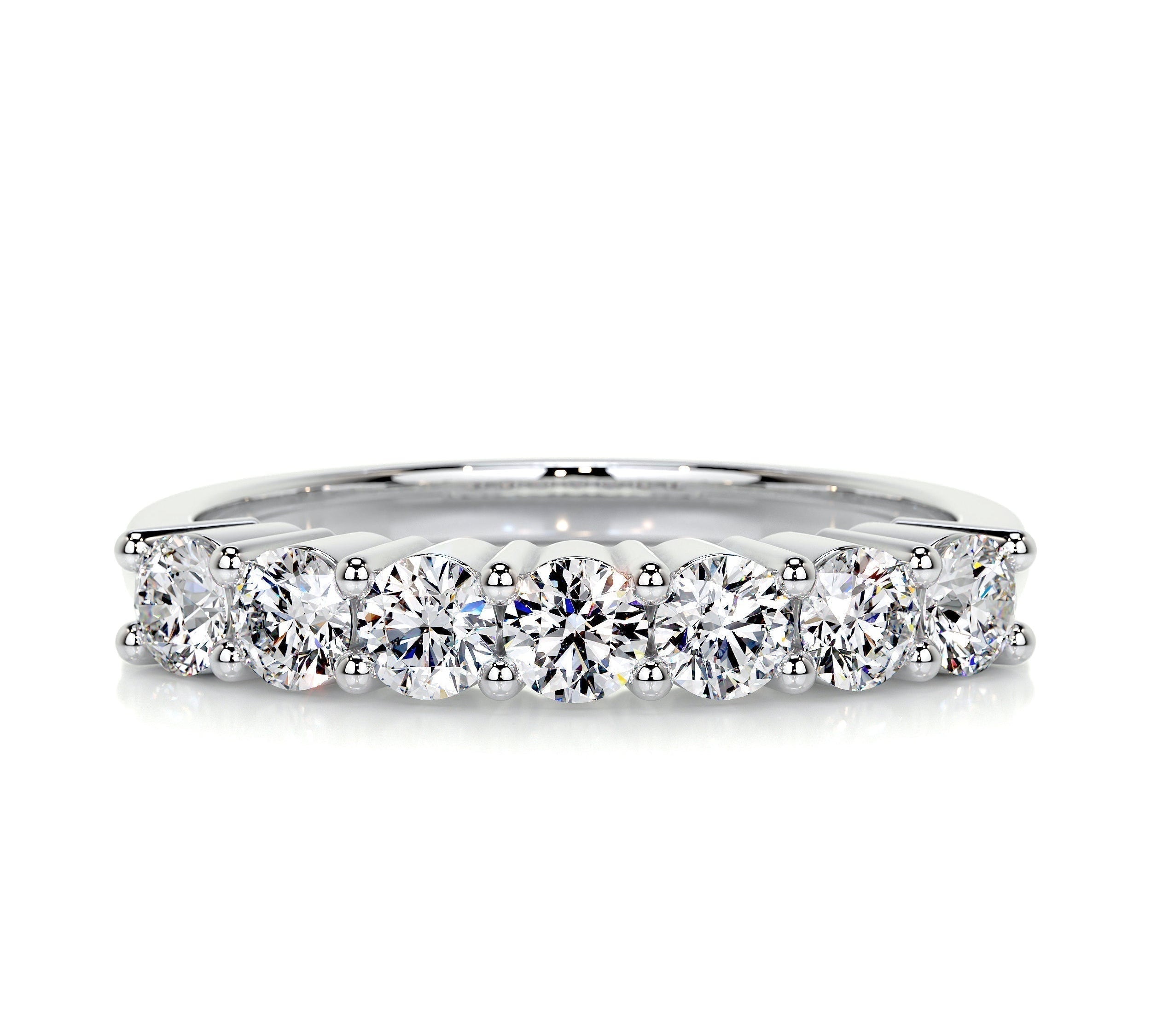 0.75 CT Round 7 Stones CVD EF/VVS Diamond Wedding Band 1