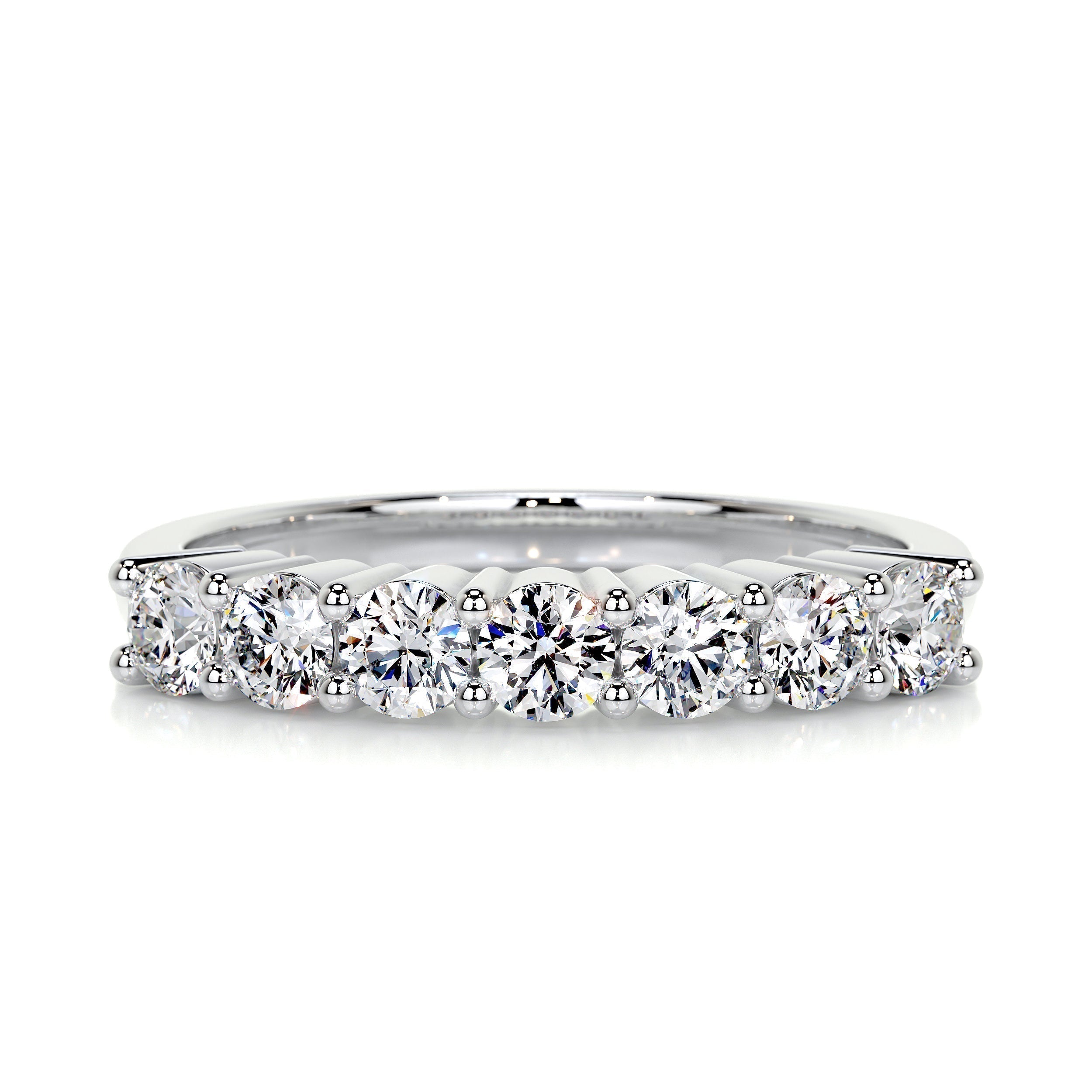 0.75 CT Round 7 Stones CVD EF/VVS Diamond Wedding Band 1