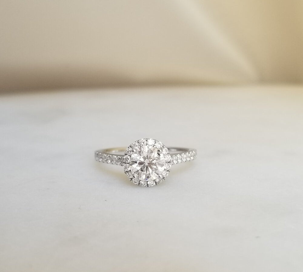 Round Halo & Pave Lab Grown Diamond Engagement Ring
