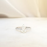 Pear Cut Pave Lab Grown Diamond Engagement Ring