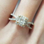 Princess Halo & Pave Lab Grown Diamond Engagement Ring