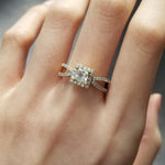 Princess Halo & Pave Lab Grown Diamond Engagement Ring