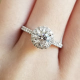 Round Halo & Pave Lab Grown Diamond Engagement Ring