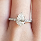 Pear Cut Pave Lab Grown Diamond Engagement Ring