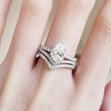 Pear Cut Pave Lab Grown Diamond Engagement Ring