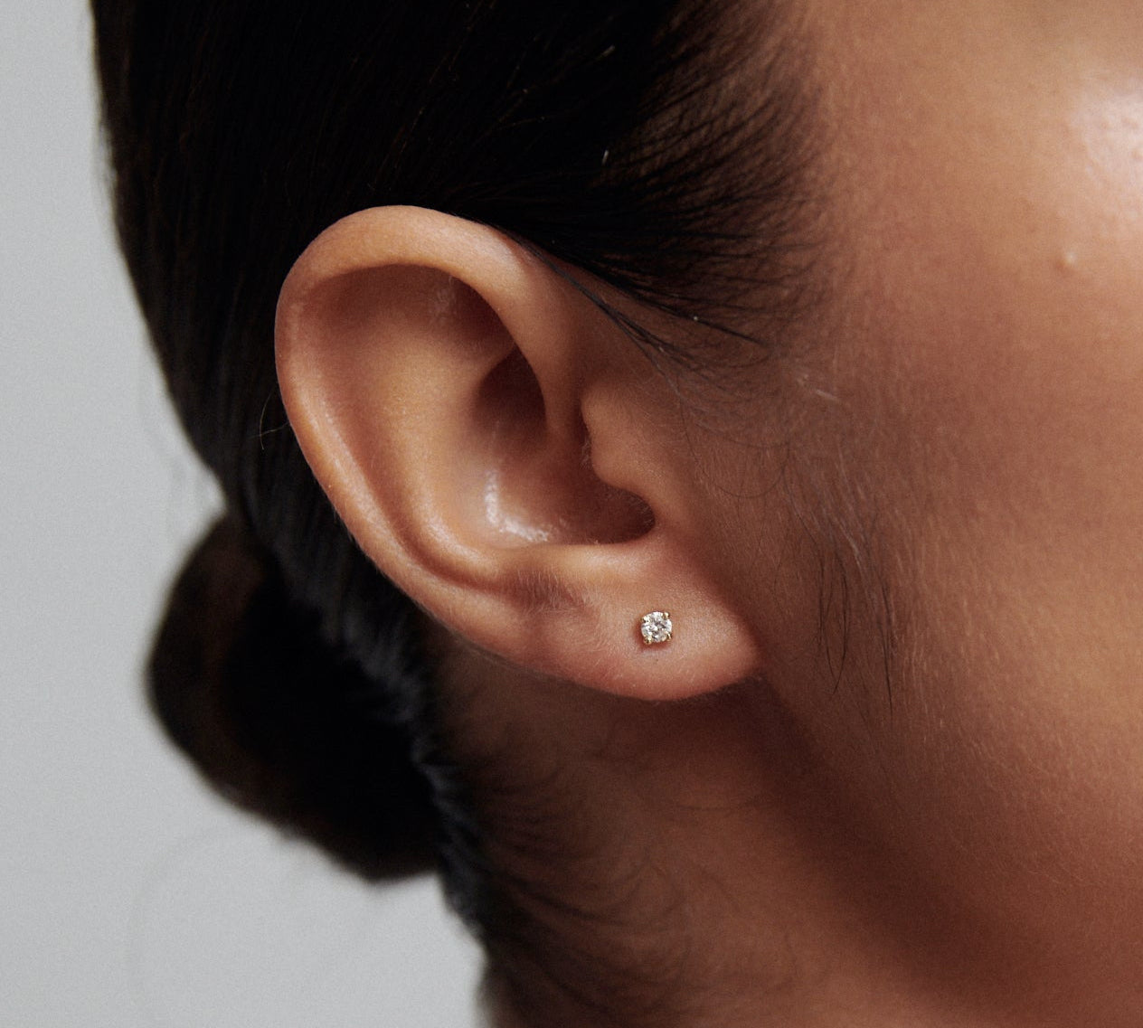 0.05 TCW Round Moissanite Stud Earrings