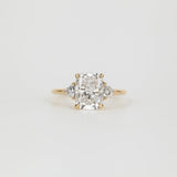 Elongated Cushion Lab Grown Diamond Three Stone Engagement Ring