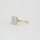 Elongated Cushion Lab Grown Diamond Three Stone Engagement Ring