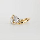 Round & Pear Lab Grown Diamond Two Stone Engagement Ring
