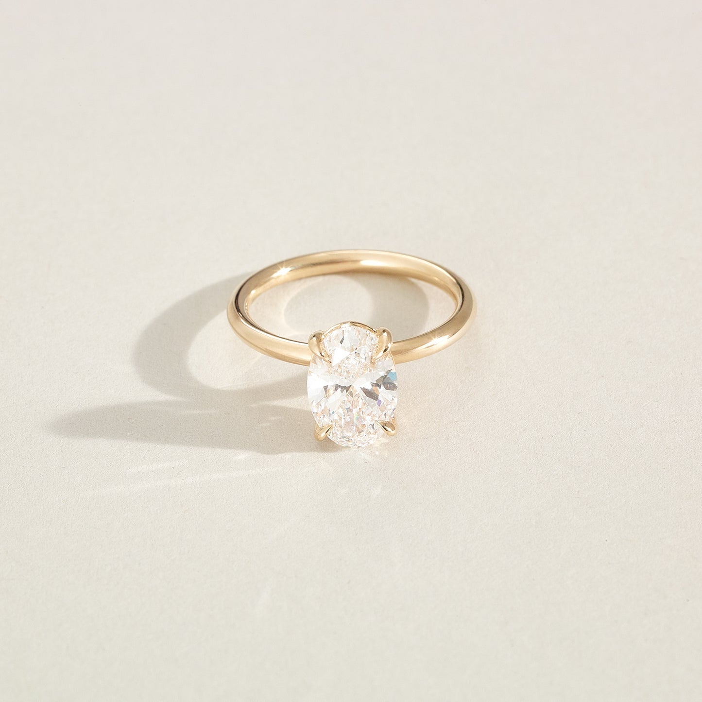 1.5 CT Oval Solitaire Moissanite Engagement Ring