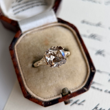 3 CT Old Mine Cushion Champagne Cut Lab Grown Diamond Engagement Ring