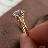 3 CT Old Mine Cushion Champagne Cut Lab Grown Diamond Engagement Ring