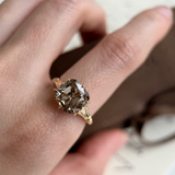 3 CT Old Mine Cushion Champagne Cut Lab Grown Diamond Engagement Ring