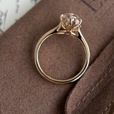 5 CT Champagne Old Mine Oval Lab Grown Diamond Ring