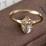 5 CT Champagne Old Mine Oval Lab Grown Diamond Ring