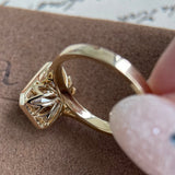 3 CT Champagne Emerald Cut Lab Grown Diamond Ring