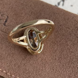 3.5 CT Champagne Old Mine Oval Lab Grown Diamond Ring