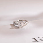 Stunning 1.0 - 2.0 CT Emerald Moissanite Engagement Ring with Pave Design 1