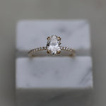 Oval Cut Pave Lab Grown Diamond Engagement Ring