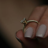 Round Cut Pave Lab Grown Diamond Engagement Ring