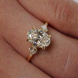 Oval Lab Grown Diamond Three Stone Engagement Ring