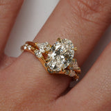 Oval Lab Grown Diamond Three Stone Engagement Ring