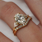 Oval Lab Grown Diamond Three Stone Engagement Ring