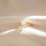 1.5 CT Pear Solitaire Moissanite Engagement Ring