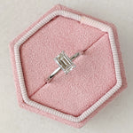 Emerald Hidden Halo Lab Grown Diamond Engagement Ring