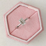 Emerald Hidden Halo Lab Grown Diamond Engagement Ring