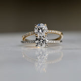 Round Cut Pave Lab Grown Diamond Engagement Ring