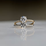 Round Cut Pave Lab Grown Diamond Engagement Ring