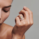 1.10 TCW Round Curved Moissanite Wedding Band