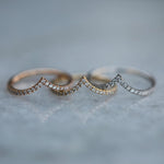 0.225 CT Round Curved Lab Grown Diamond Wedding Band